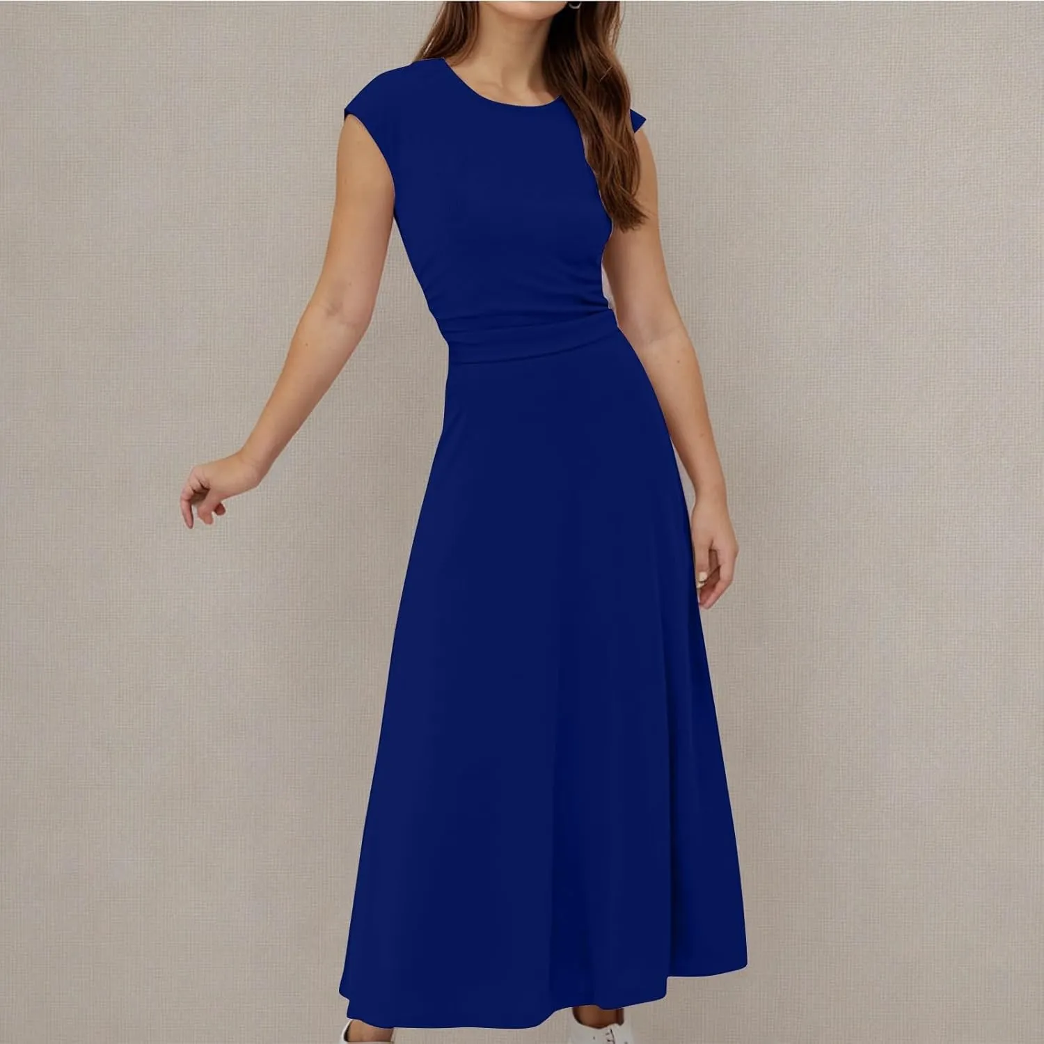 Skirt Sets Women 2 Piece Outfits Casual Ribbed Knit Crew Neck Short Sleeve Cropped Top Elastic Waist Swing Midi Skirts