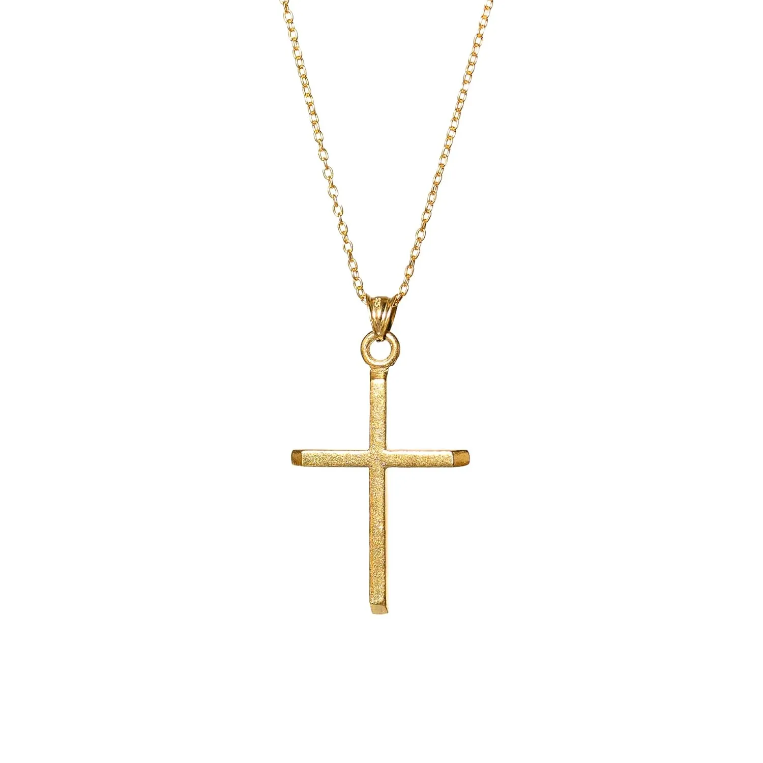 Sterling Silver Cross Pendant Necklace, Cross Necklace, Cross Pendant, Christian Necklace, Religious Jewelry, Faith Necklace, Silver Necklace, 925 Silver Jewelry, Handmade Jewelry (Gold)