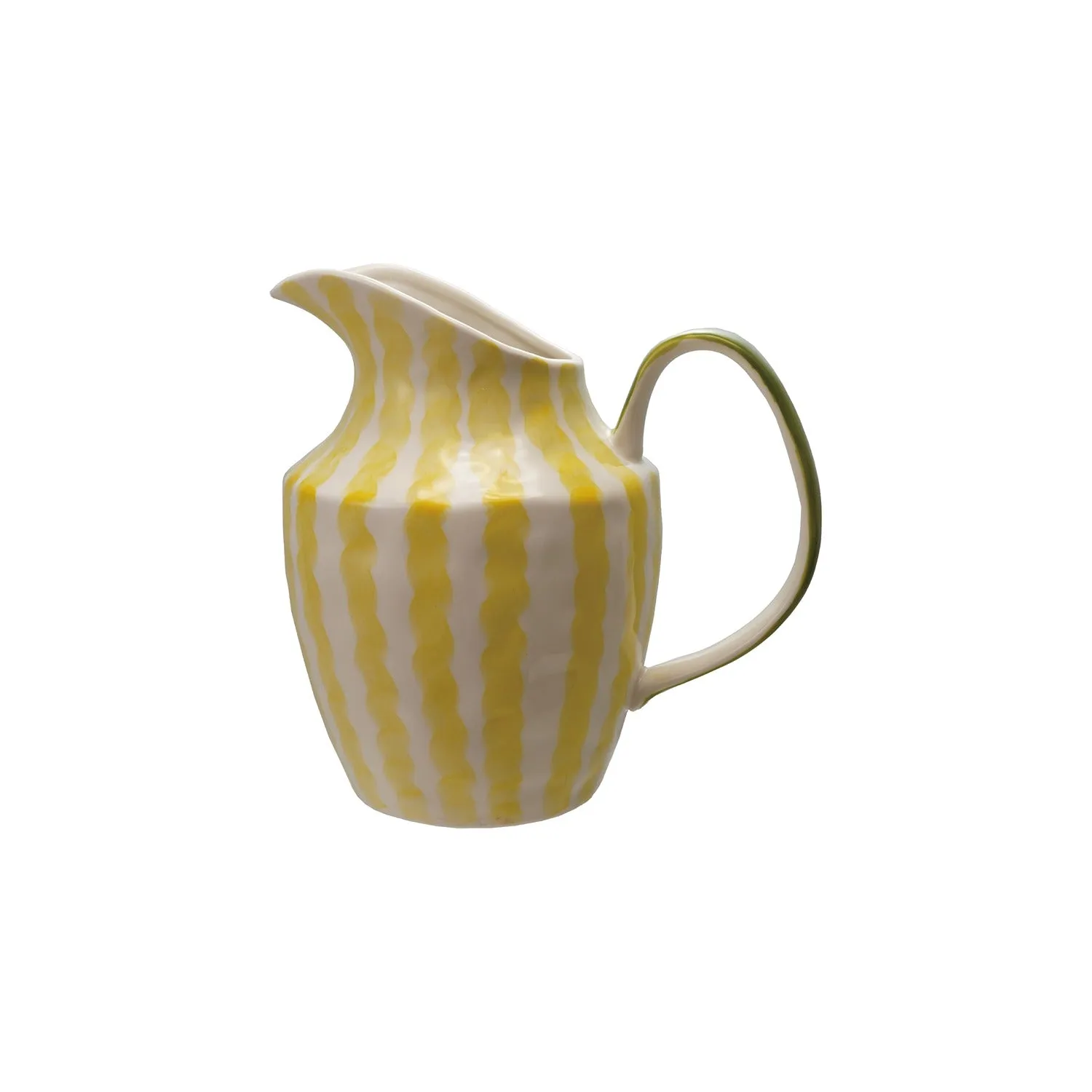 Stoneware Pitcher w Stripes