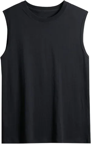 Summer Sleeveless Casual Tanks Tops for Men Crew Neck Loose Fit Shirts Gym Workout Shirt Basic Loungewear Solid Tee