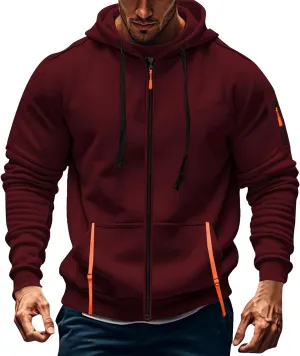 Tactical Hoodie for Men Winter Warm Fleece Jacket Thermal Long Sleeve Hooded Sweatshirt Multi Pockets Coat Outerwear