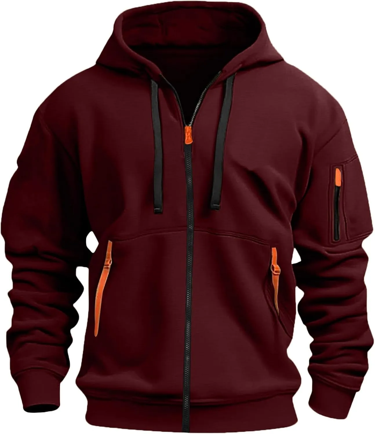 Tactical Hoodie for Men Winter Warm Fleece Jacket Thermal Long Sleeve Hooded Sweatshirt Multi Pockets Coat Outerwear