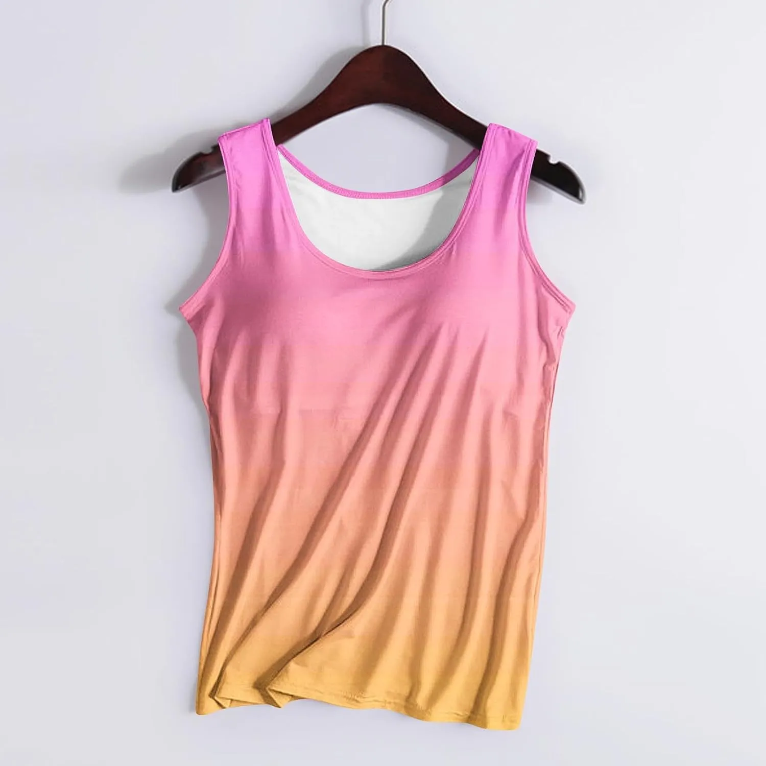 Tank Top with Built in Bra for Women Summer Sleeveless Basic Cami Shelf Bras Padded Workout Tanks Casual Undershirts