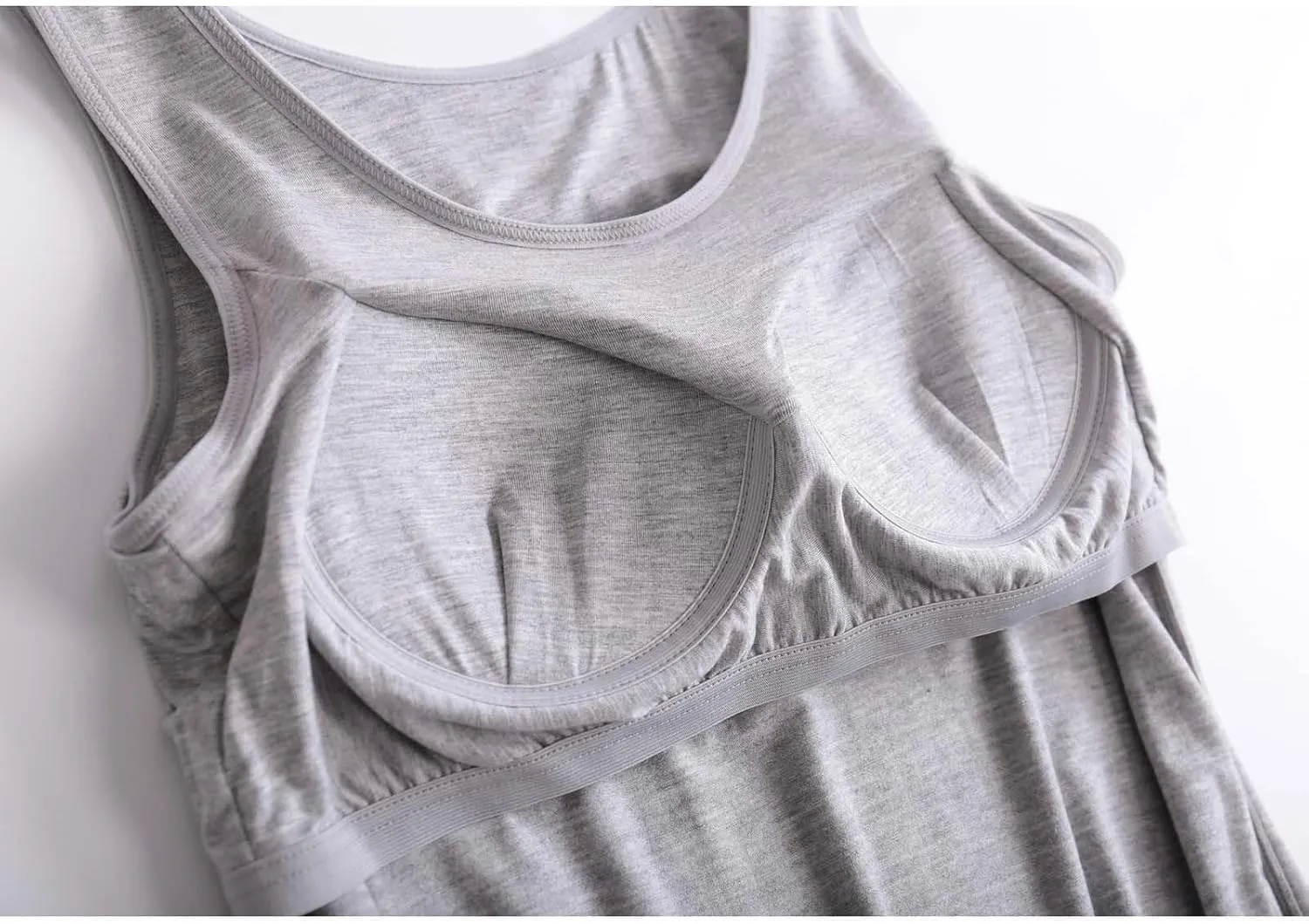 Tank Tops with Built in Bra Women Modal Padded Yoga Camisole Shelf Bras Plus Size Basic Racerback Workout Undershirt