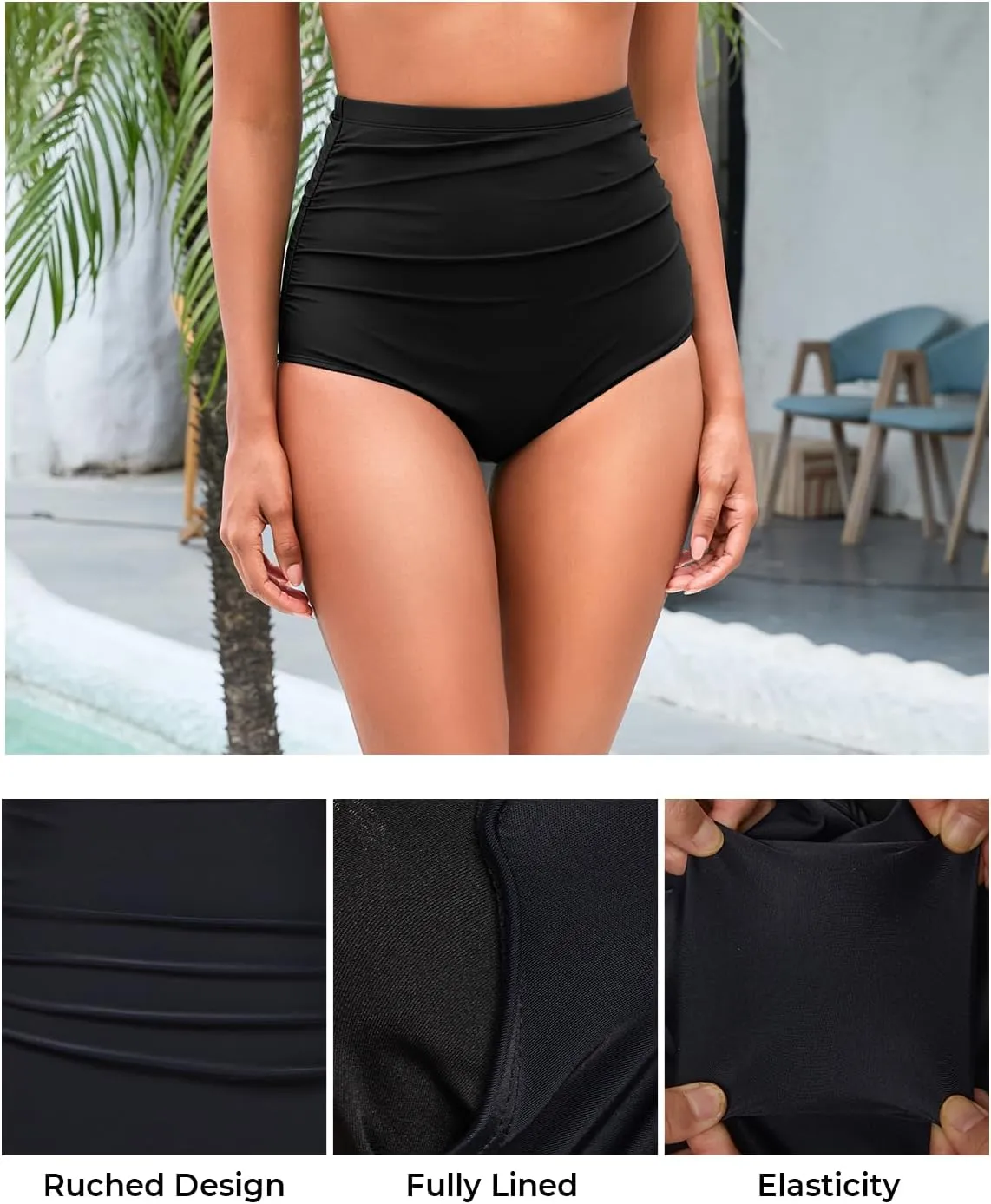 Tempt Me High Waisted Bikini Swimsuit Bottom - Women's Tummy Control Bathing Suit Bottoms Swim Bottom 2025 Swimwear
