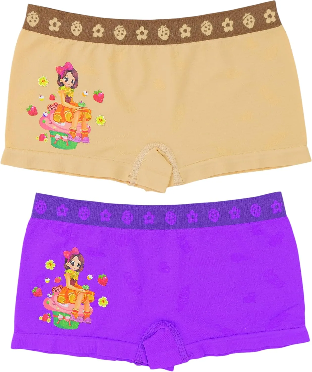 ToBeInStyle Girl Pack of 6 Set Spaghetti Strap Training Bras & Boyshorts Bikinis