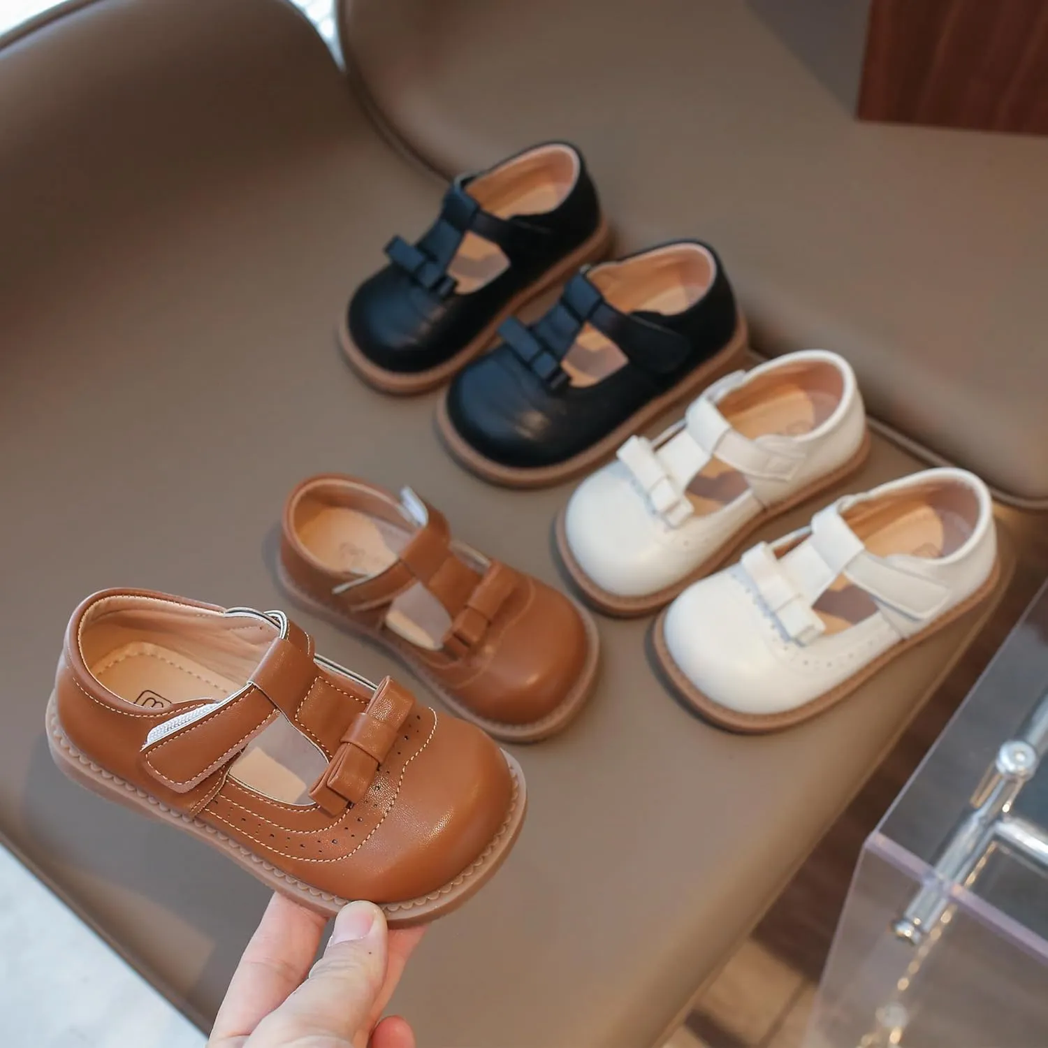 Toddler Girl Dress Shoes Oxfords Soft Synthetic Leather Shoes
