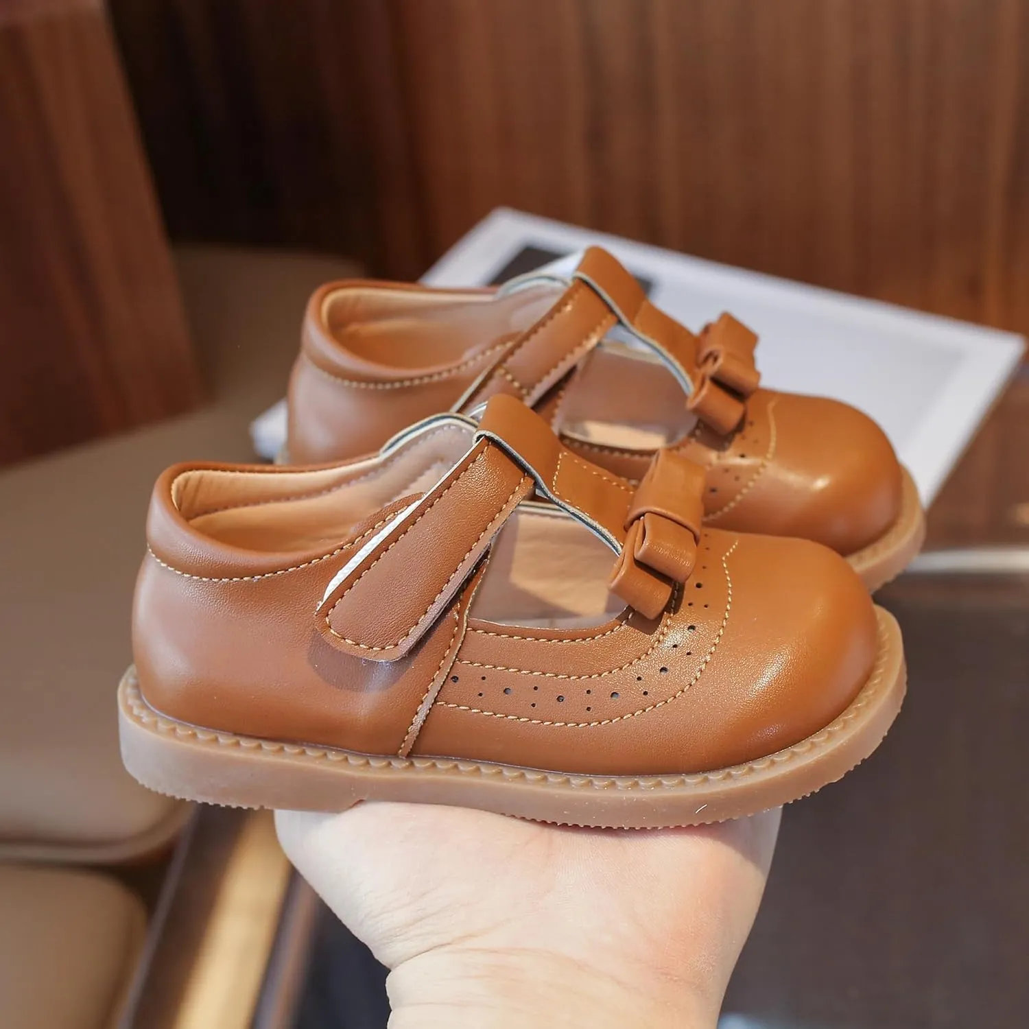 Toddler Girl Dress Shoes Oxfords Soft Synthetic Leather Shoes