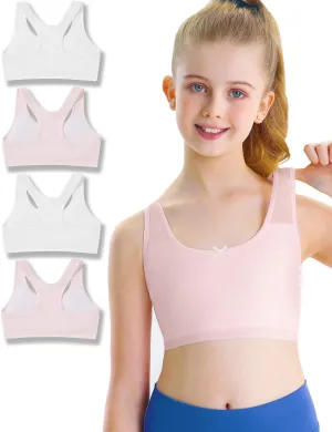 Training Bras for Girls 8-10 Seamless First Girls Bras 10-12 Years Old Racerback Sports Bras Ultra Breathable Comfort