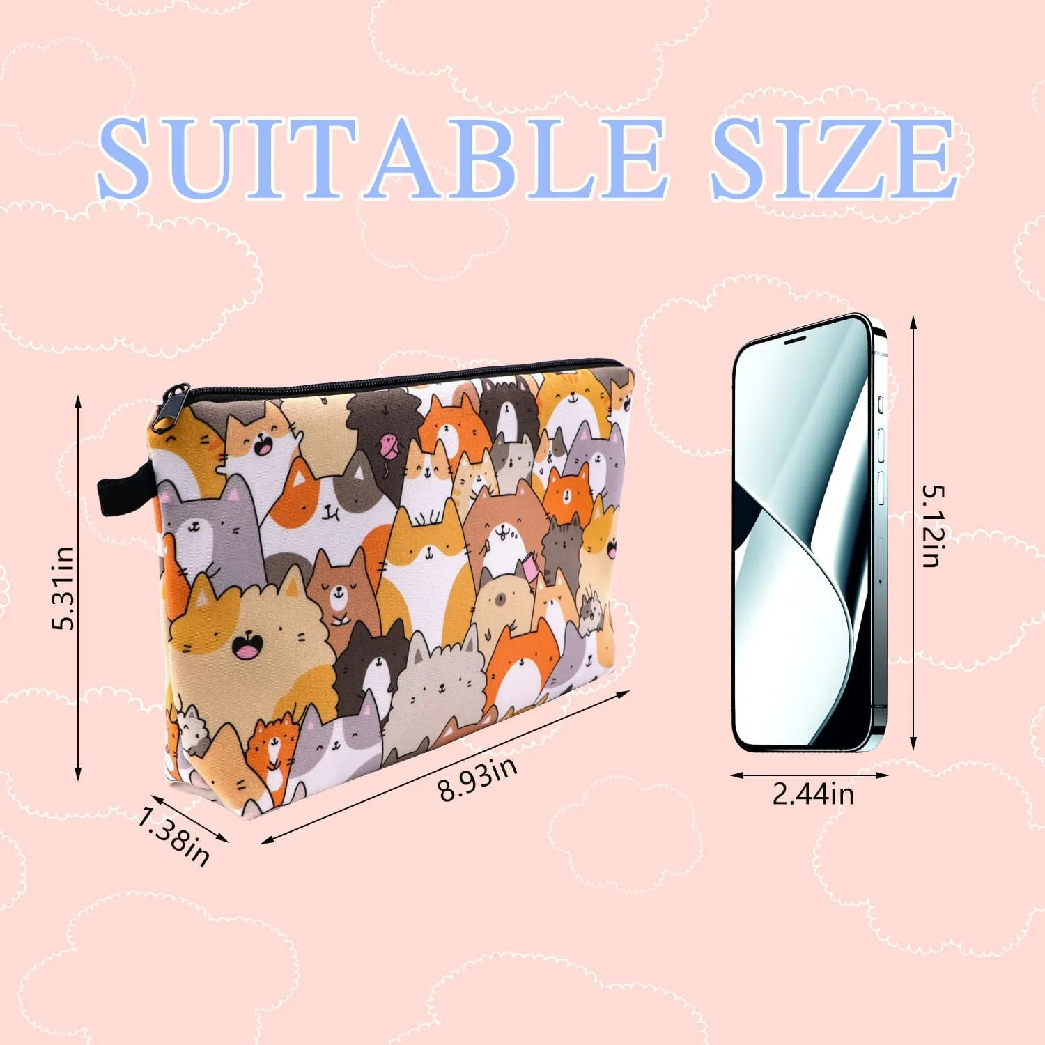 Travel Makeup Bag, Portable Cosmetic Bag, Makeup Organizer, Make Up Bag Travel Toiletry Bag Cosmetic Bags Organizer, Gifts for Women friends Teacher Mom Birthday Gifts (NR9724)