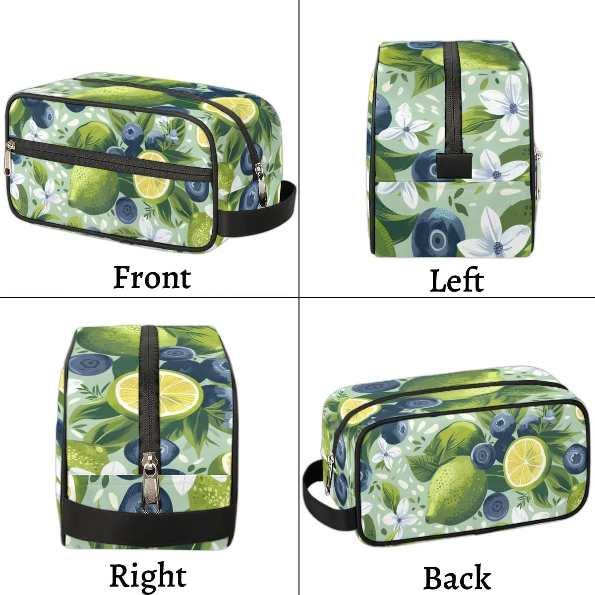 Travel Toiletry Bag for Women Men Blueberry Lemon Hanging Cosmetic Bag Waterproof Makeup Bag for Shaving Makeup Toothbrush & Travel Essentials