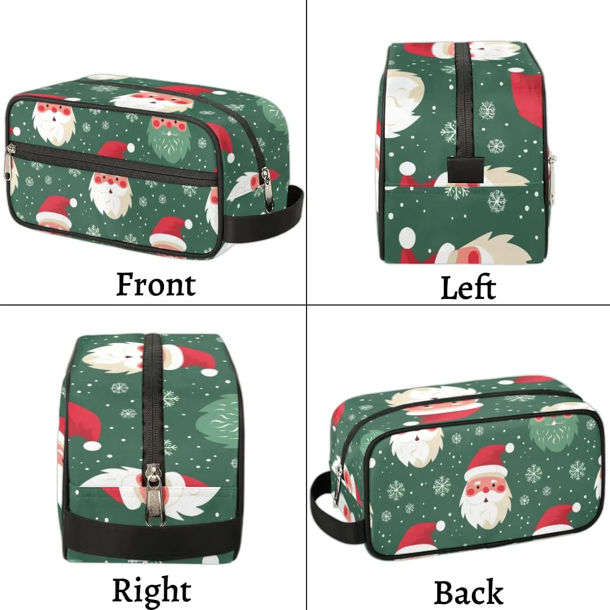 Travel Toiletry Bag for Women Men Christmas Santa Snowflakes Hanging Cosmetic Bag Waterproof Makeup Bag for Shaving Makeup Toothbrush & Travel Essentials