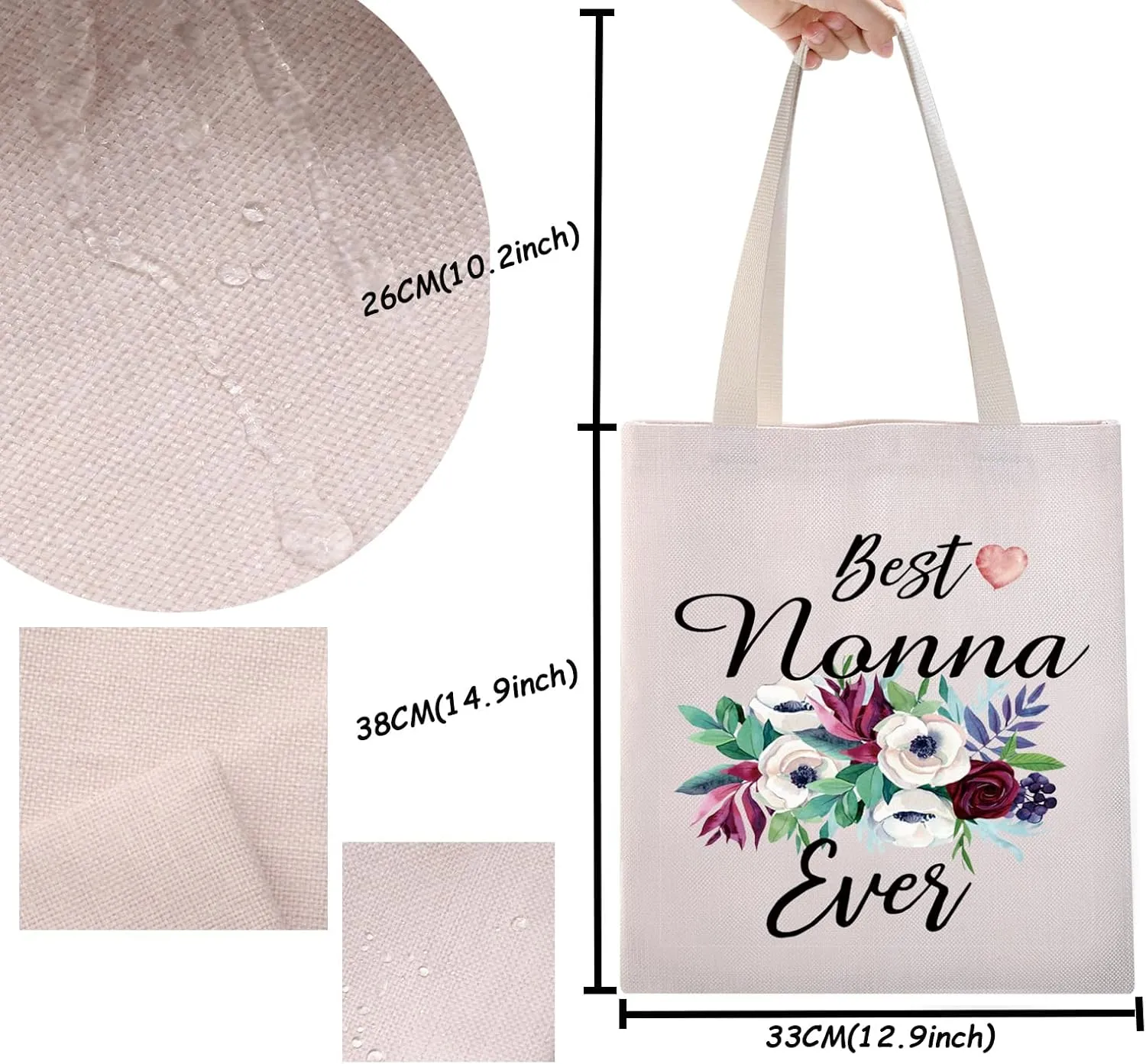 TSOTMO Best Nonna Ever Gift Grandma Gift from Grandchild Nonna Makeup Bag