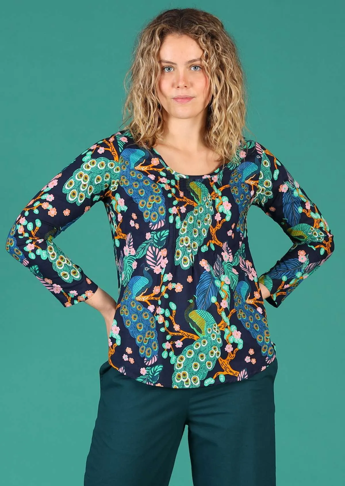 Tulsi Long Sleeve Top Peacock
