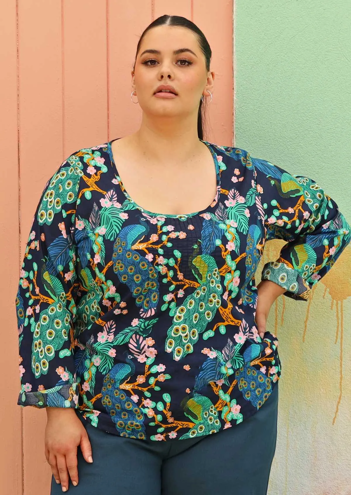 Tulsi Long Sleeve Top Peacock