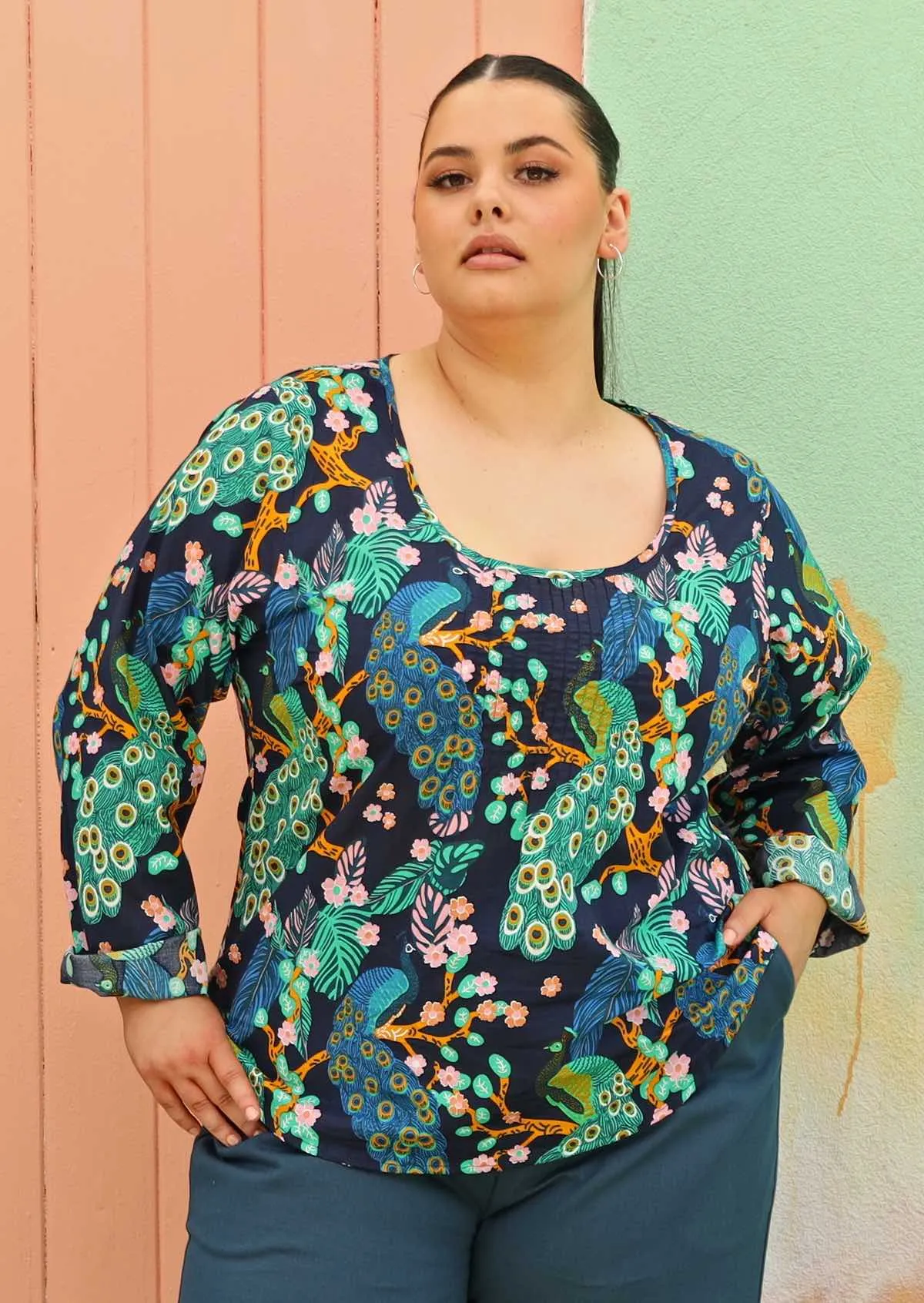 Tulsi Long Sleeve Top Peacock