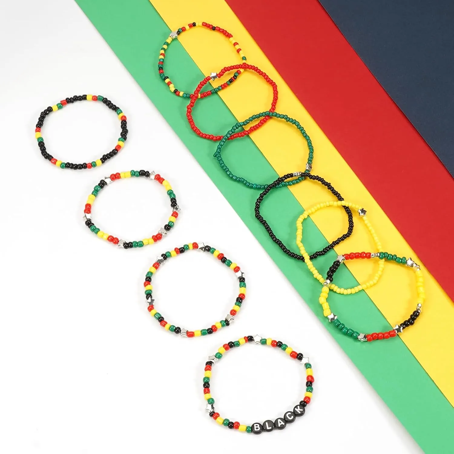 Valentine's Day Bracelets for Women St.Patricks Day Bracelets USA Flag Bracelet Rainbow Easter Mardi Gras Heishi Beaded Bracelets
