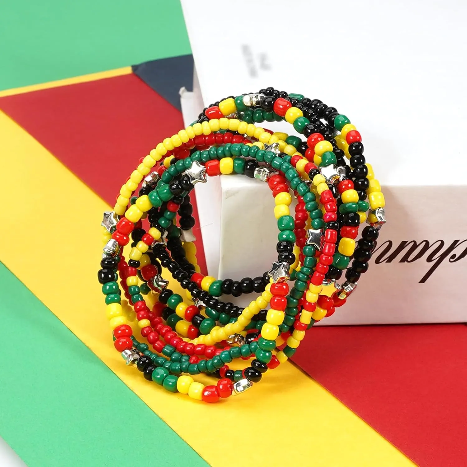 Valentine's Day Bracelets for Women St.Patricks Day Bracelets USA Flag Bracelet Rainbow Easter Mardi Gras Heishi Beaded Bracelets