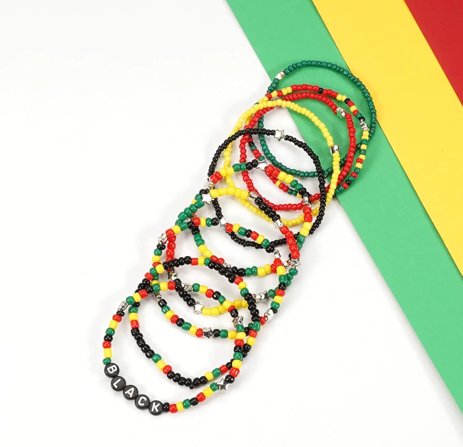 Valentine's Day Bracelets for Women St.Patricks Day Bracelets USA Flag Bracelet Rainbow Easter Mardi Gras Heishi Beaded Bracelets
