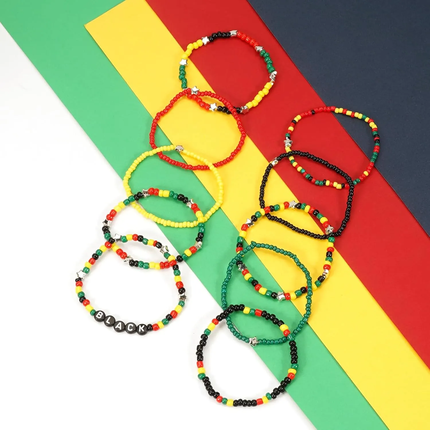 Valentine's Day Bracelets for Women St.Patricks Day Bracelets USA Flag Bracelet Rainbow Easter Mardi Gras Heishi Beaded Bracelets