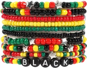 Valentine's Day Bracelets for Women St.Patricks Day Bracelets USA Flag Bracelet Rainbow Easter Mardi Gras Heishi Beaded Bracelets
