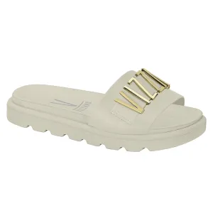 White Chunky Slide Sandals