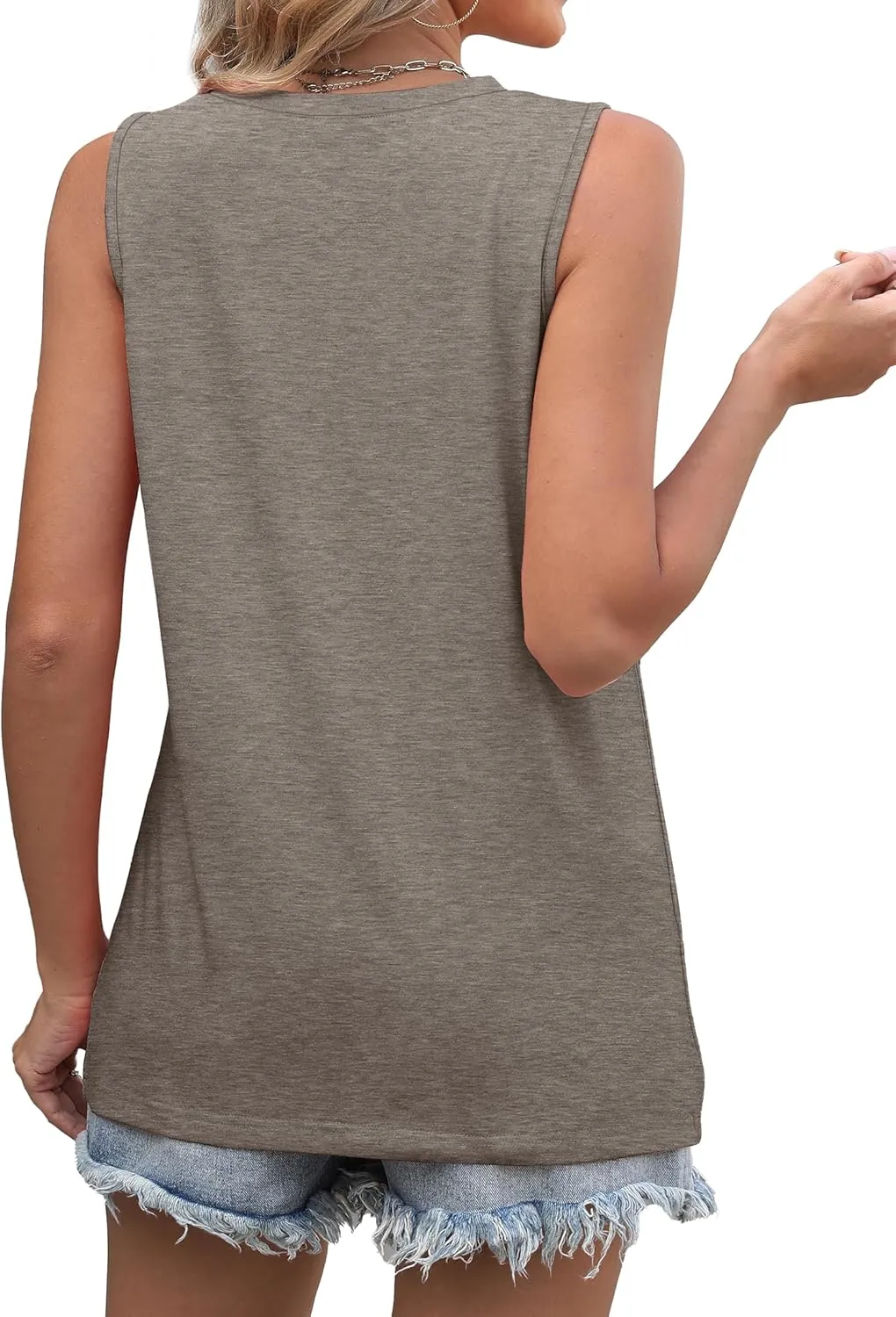 WIHOLL Summer Tank Tops for Women Loose Fit Crew Neck Casual Sleeveless Tops 2025 Trendy