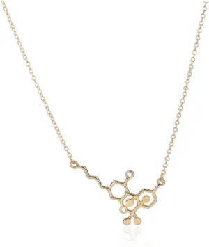 WLL THC Molecule Necklace, Cannabis Marijuana Molecule Jewelry, Geek Chemical Jewelry for Women
