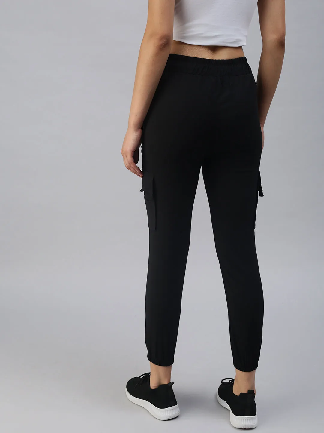 Women Black High-Rise Joggers