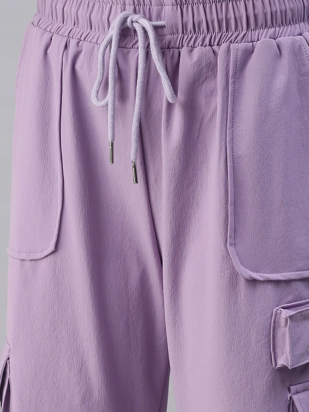 Women Lavender High-Rise Joggers