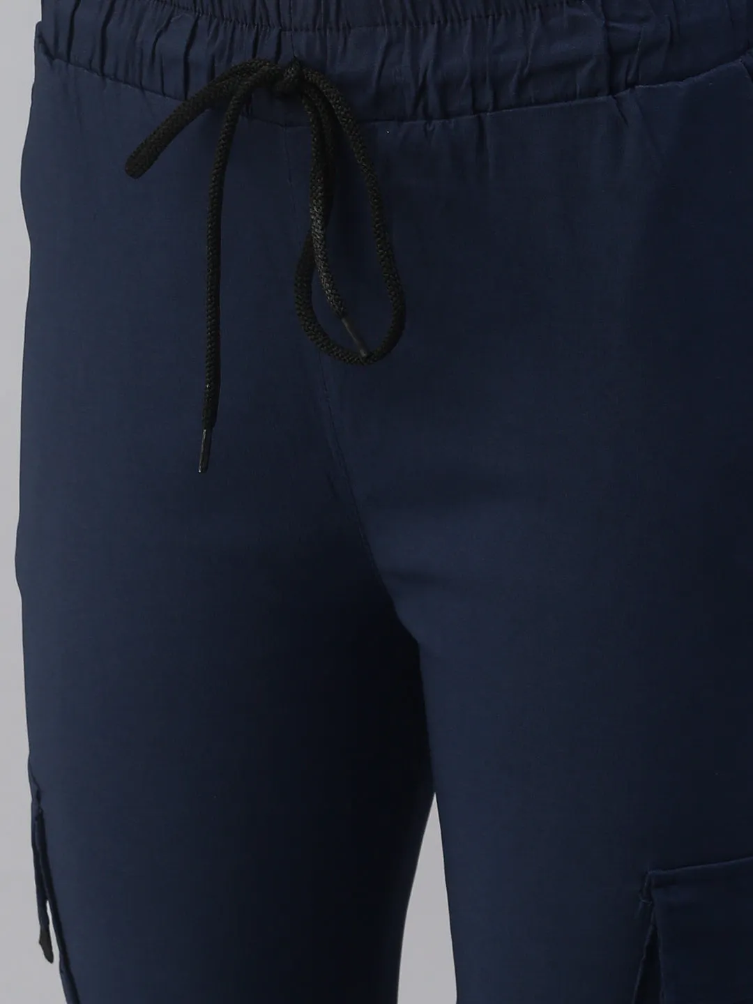 Women Navy Blue High-Rise Joggers