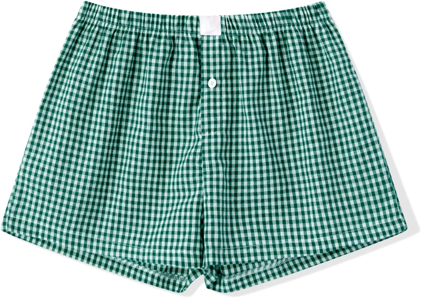 Women Pajamas Shorts Micro Boxer Shorts Y2K Cute Gingham Sleep Lounge Shorts Checkered Plaid Button Pj Mini Shorts