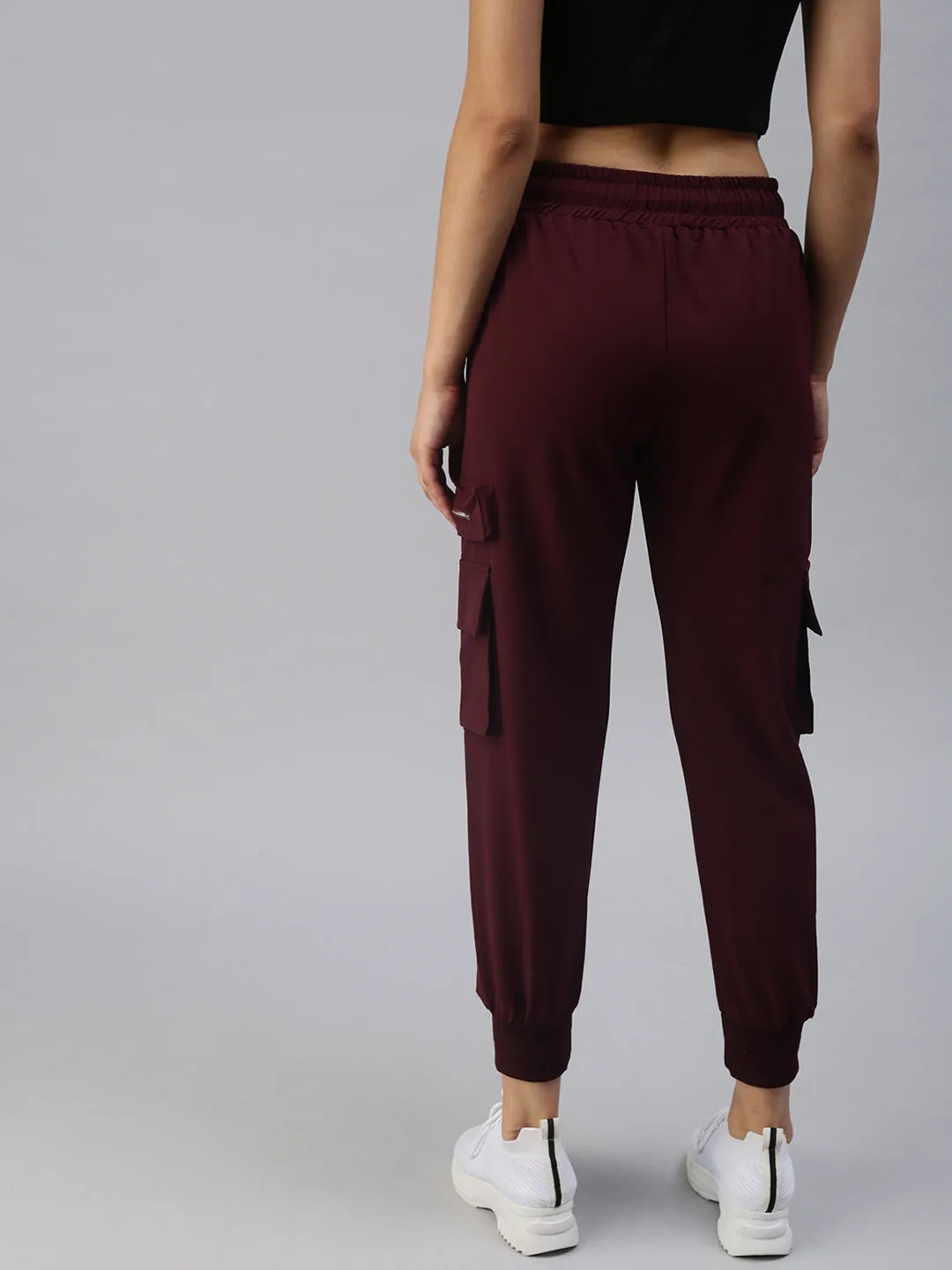 Women Red High-Rise Joggers
