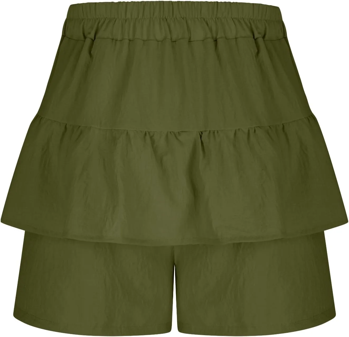 Women Ruffle Shorts Flowy Tiered Shorts Summer Boho Skorts A Line High Waisted Beach Shorts Trendy Vacation Shorts