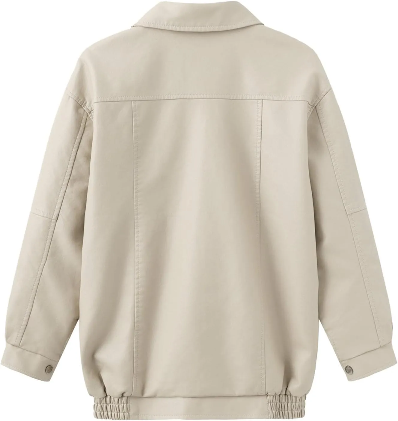 Women's Autumn/Winter Solid Color PU Leather Jacket Coat Womens Casual Jacket
