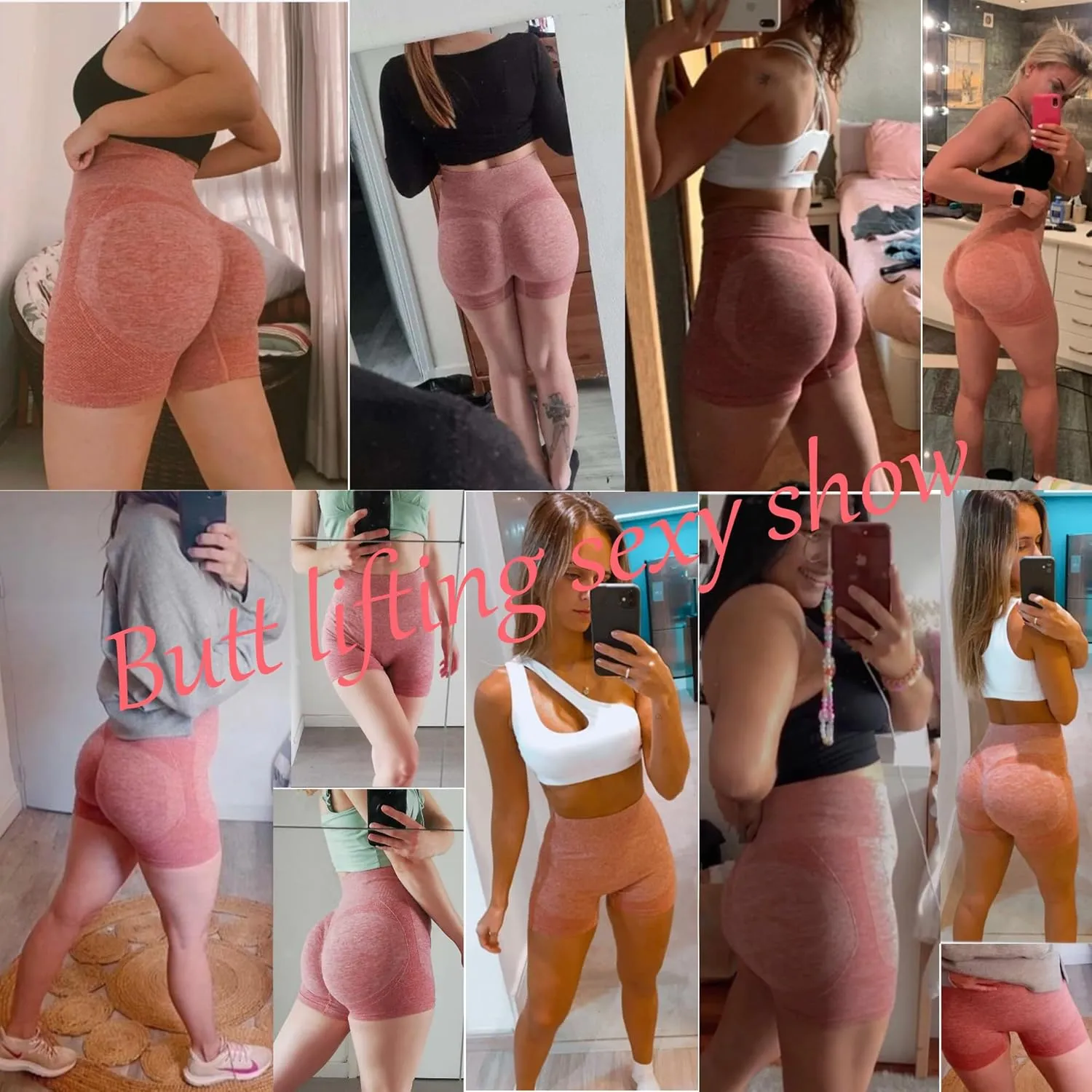 Women's Butt Lifting Shorts Workout Shorts High Waisted Booty Scrunch Shorts Athletic Gym Yoga Shorts for Women