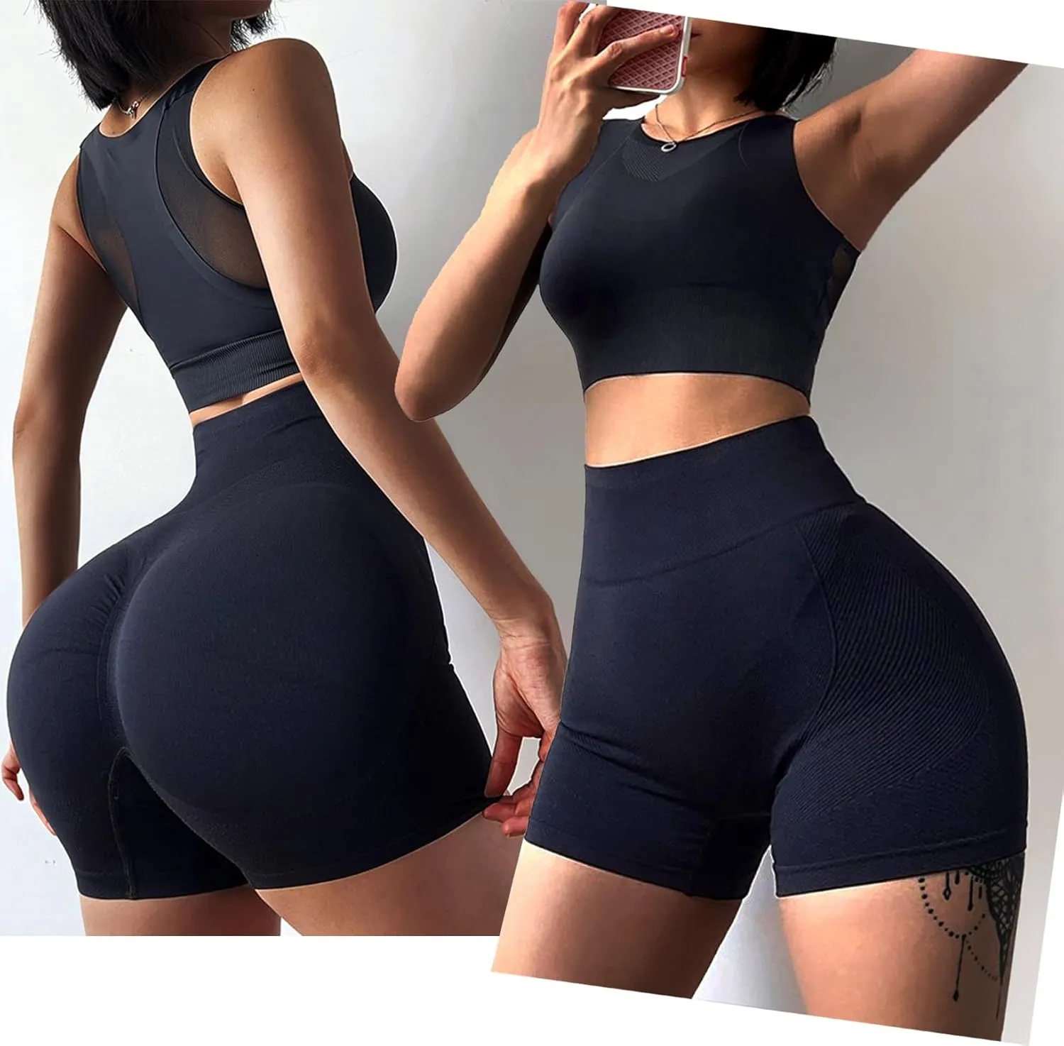 Women's Butt Lifting Shorts Workout Shorts High Waisted Booty Scrunch Shorts Athletic Gym Yoga Shorts for Women