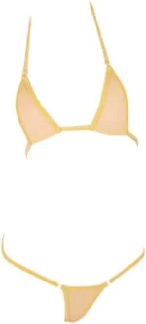Women's Extreme Sexy Hot Silk Micro Bikinis Set Mini Thong Swimwear