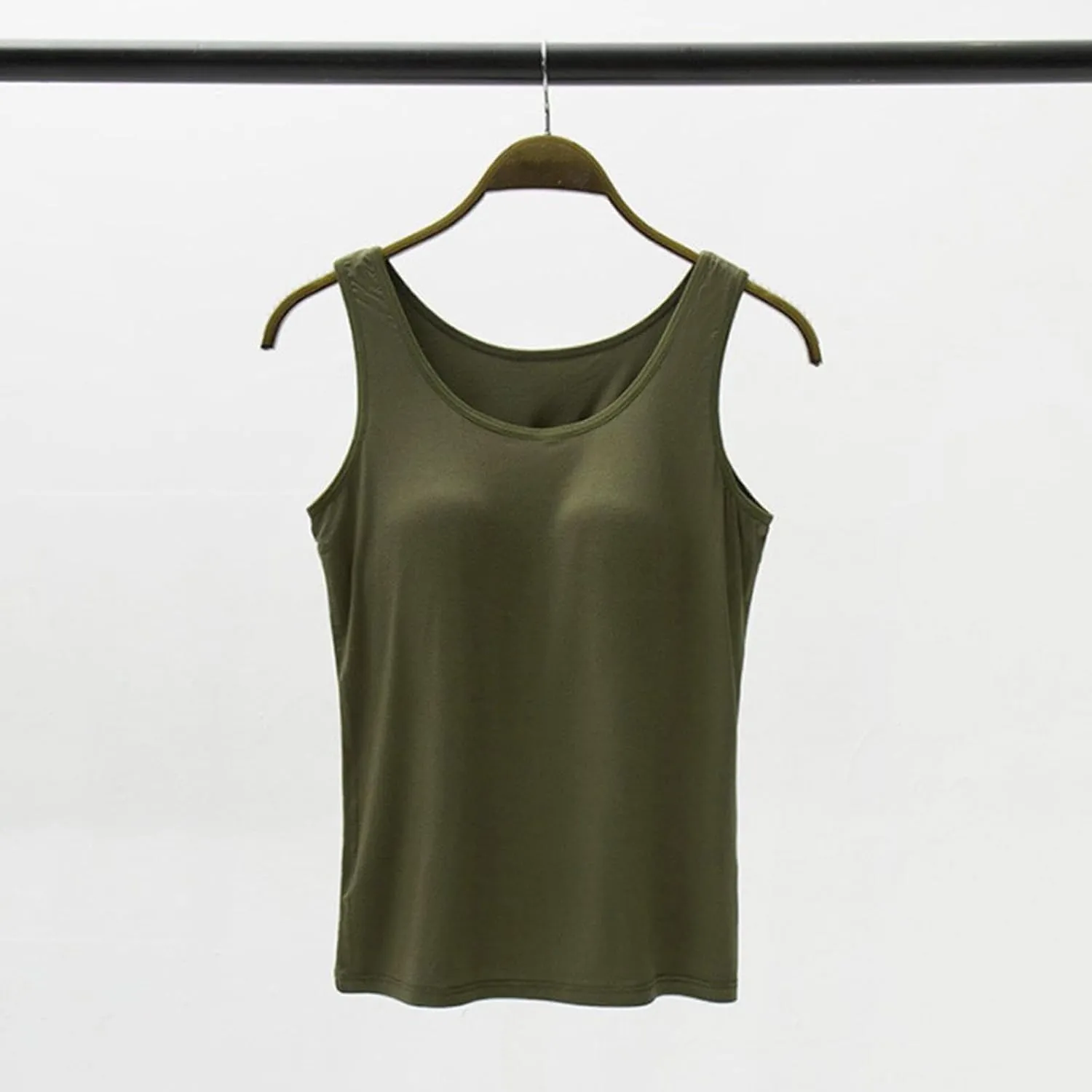 Women's Modal Camisoles Built in Bra Scoop Neck 2025 Summer Camisole Stretch Cami Undershirt Yoga Tanks Tops
