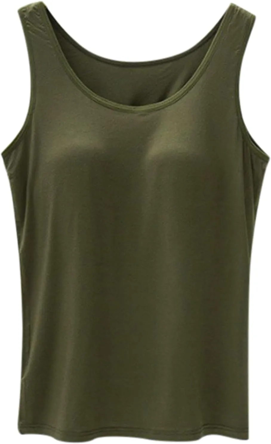 Women's Modal Camisoles Built in Bra Scoop Neck 2025 Summer Camisole Stretch Cami Undershirt Yoga Tanks Tops