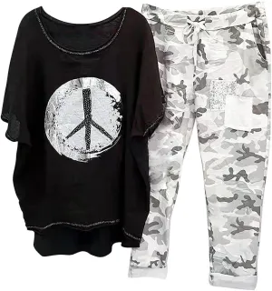 Womens Plus Size 2 Piece Travel Outfits 2024 Loose Cotton Linen Lounge Sets Summer Casual Jogger Sets Pants Suit