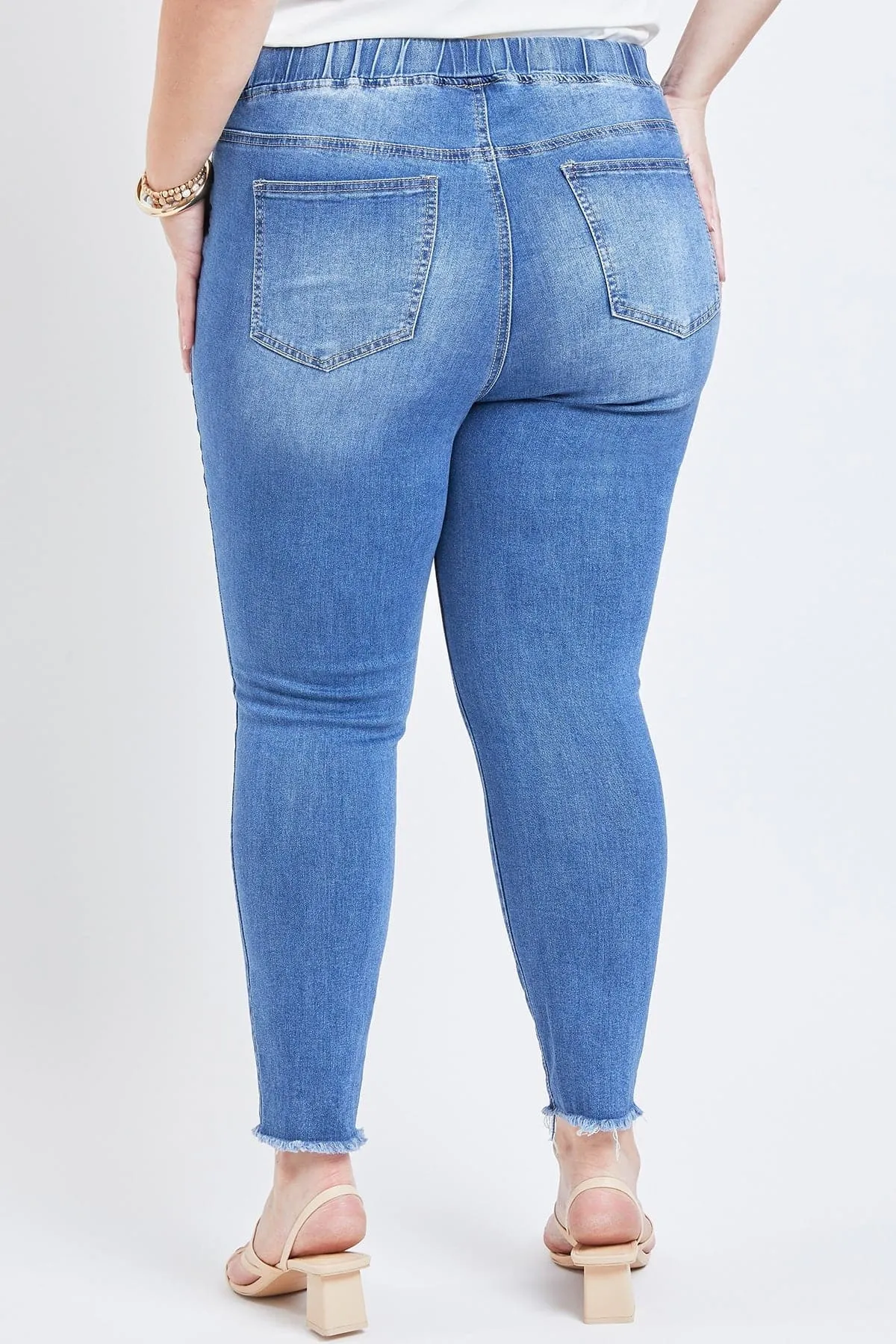 Women's Plus Size High Rise Denim Ankle Joggers