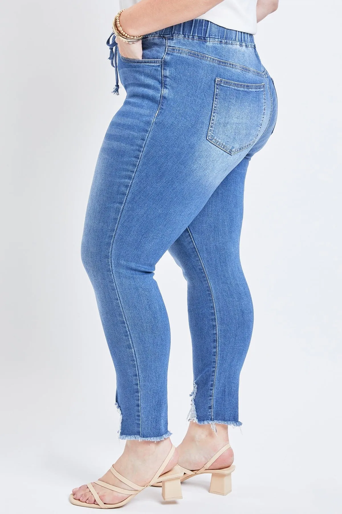 Women's Plus Size High Rise Denim Ankle Joggers
