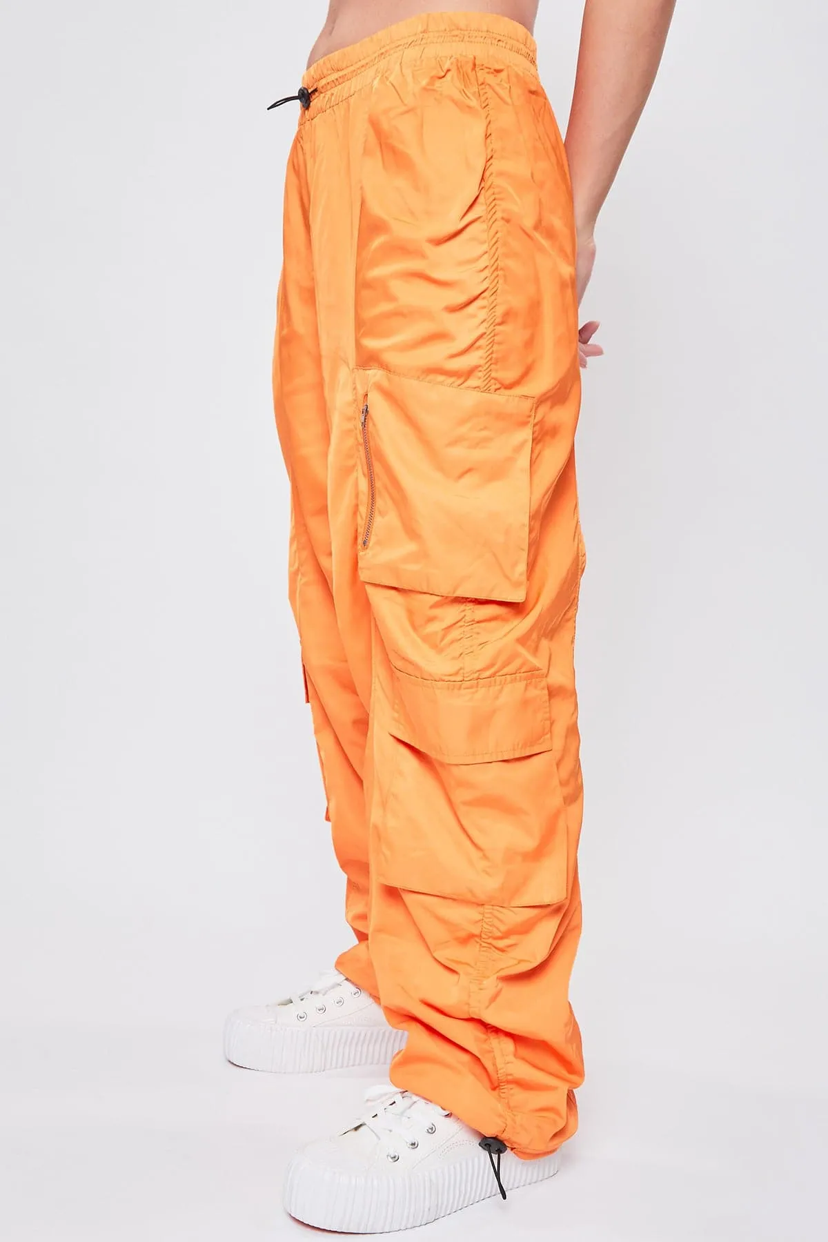 Women's Rouched Nylon Cargo Joggers
