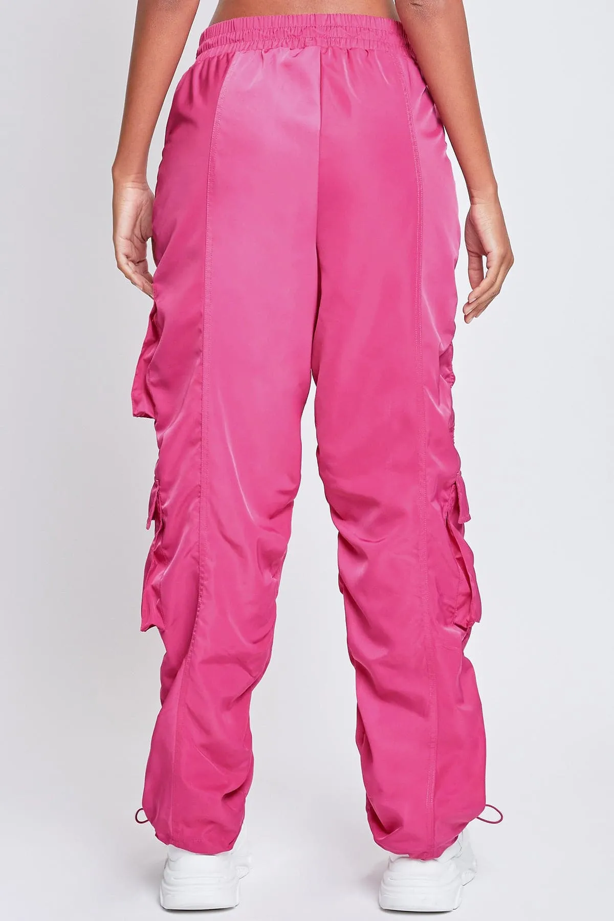 Women's Rouched Nylon Cargo Joggers