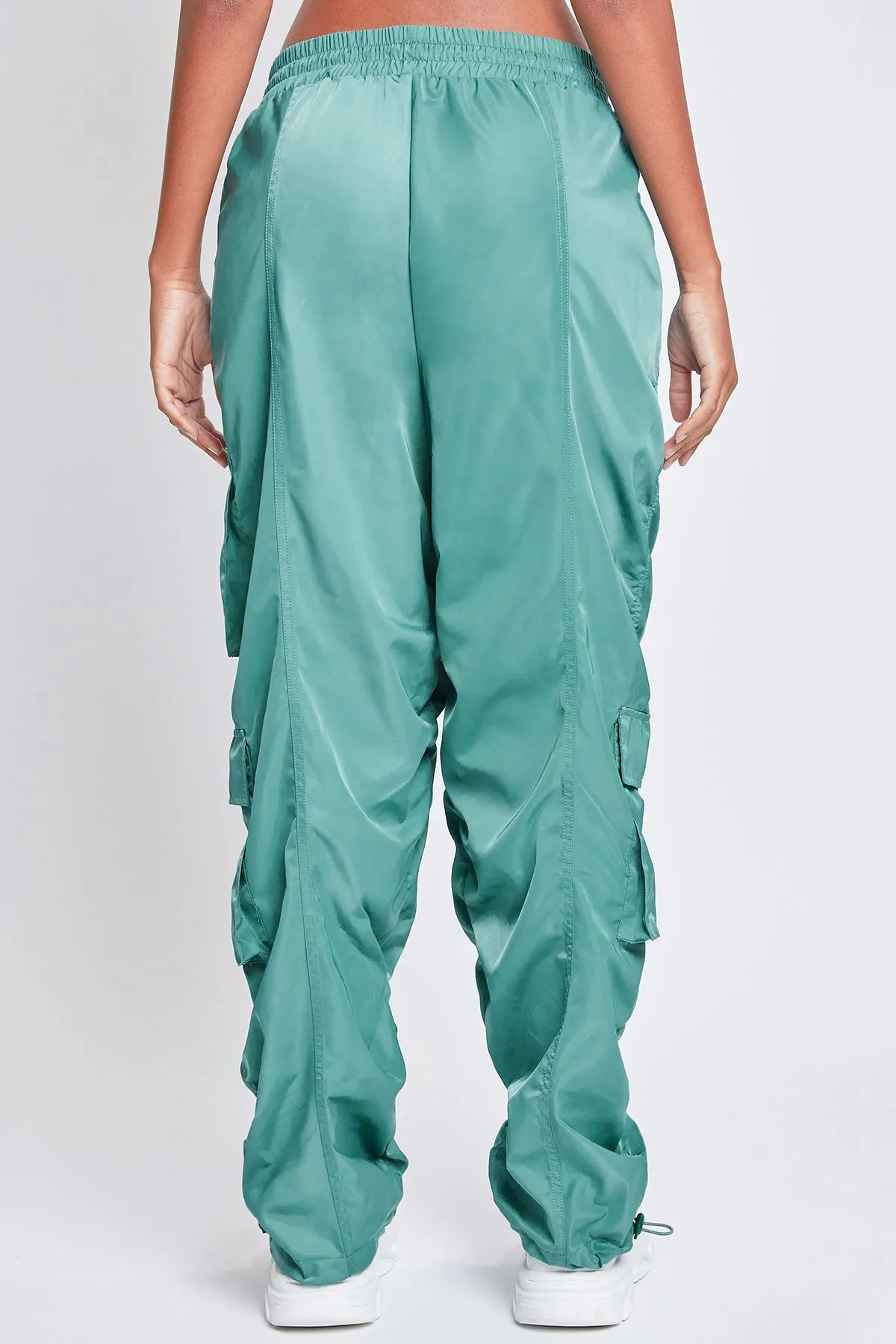 Women's Rouched Nylon Cargo Joggers