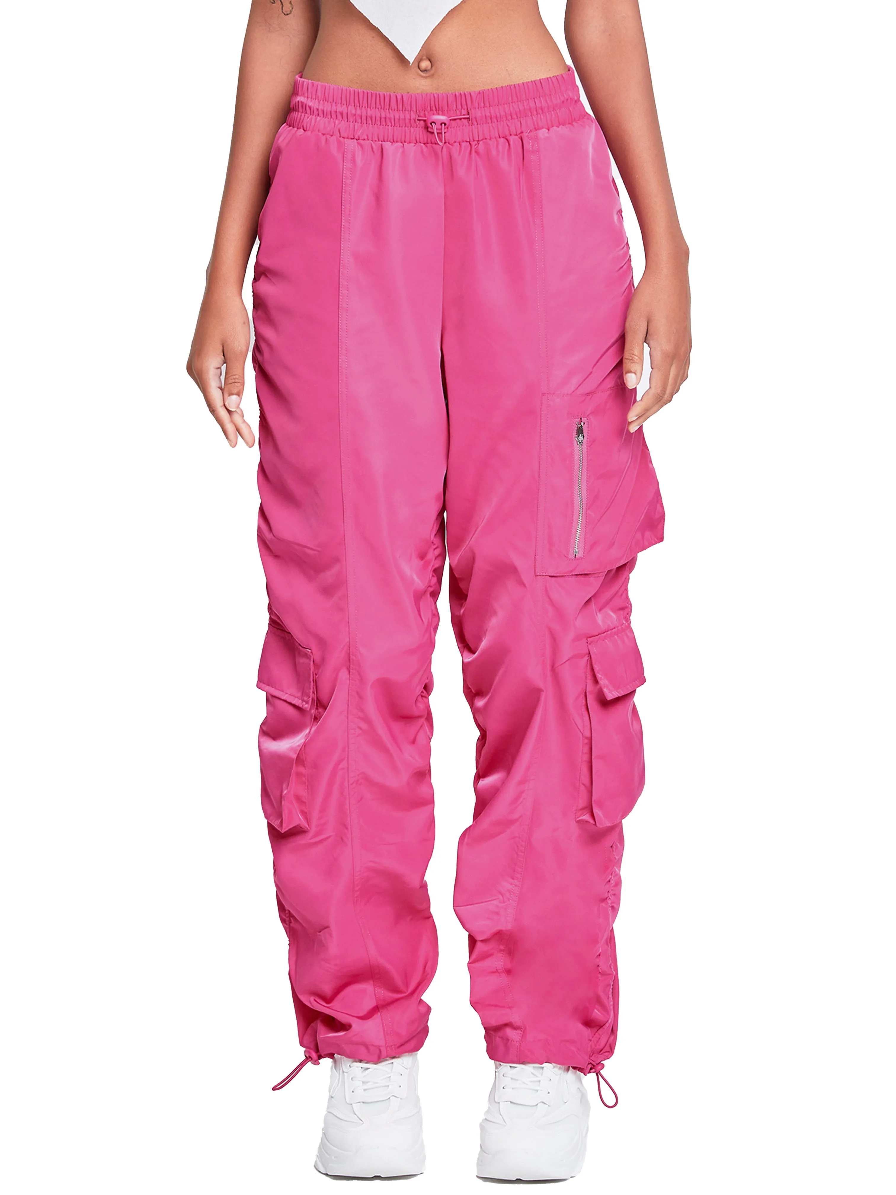 Women's Rouched Nylon Cargo Joggers