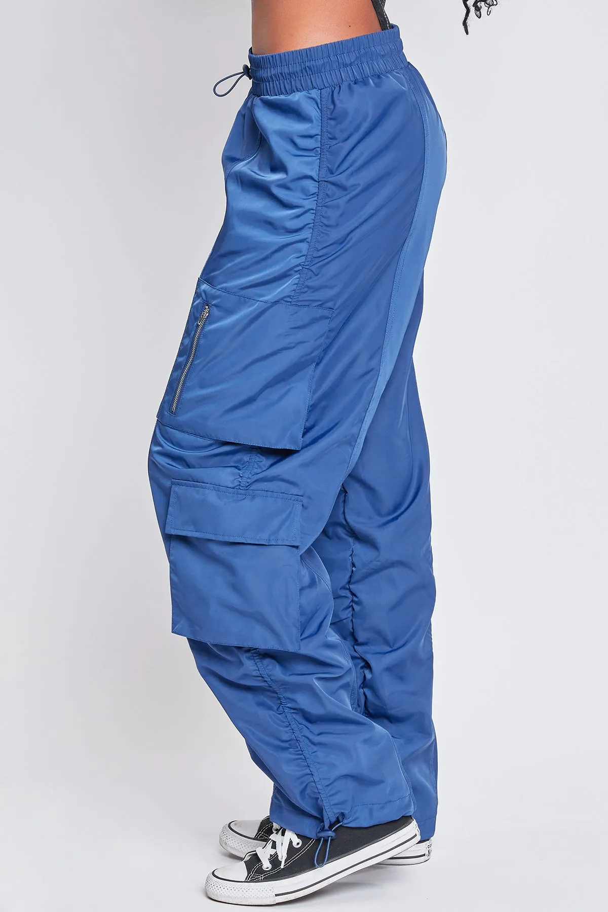 Women's Rouched Nylon Cargo Joggers