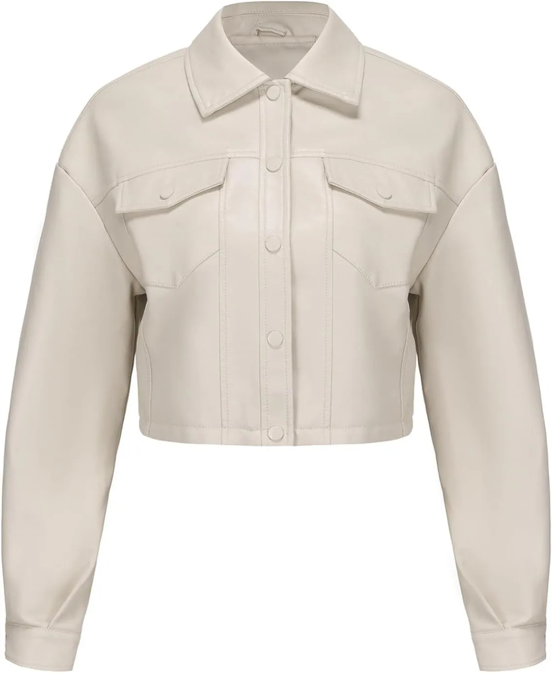 Women's Solid Color Casual Long Sleeved Single Breasted Short Lapel Leather Jacket Jacket Jacket Womens Vest Coat
