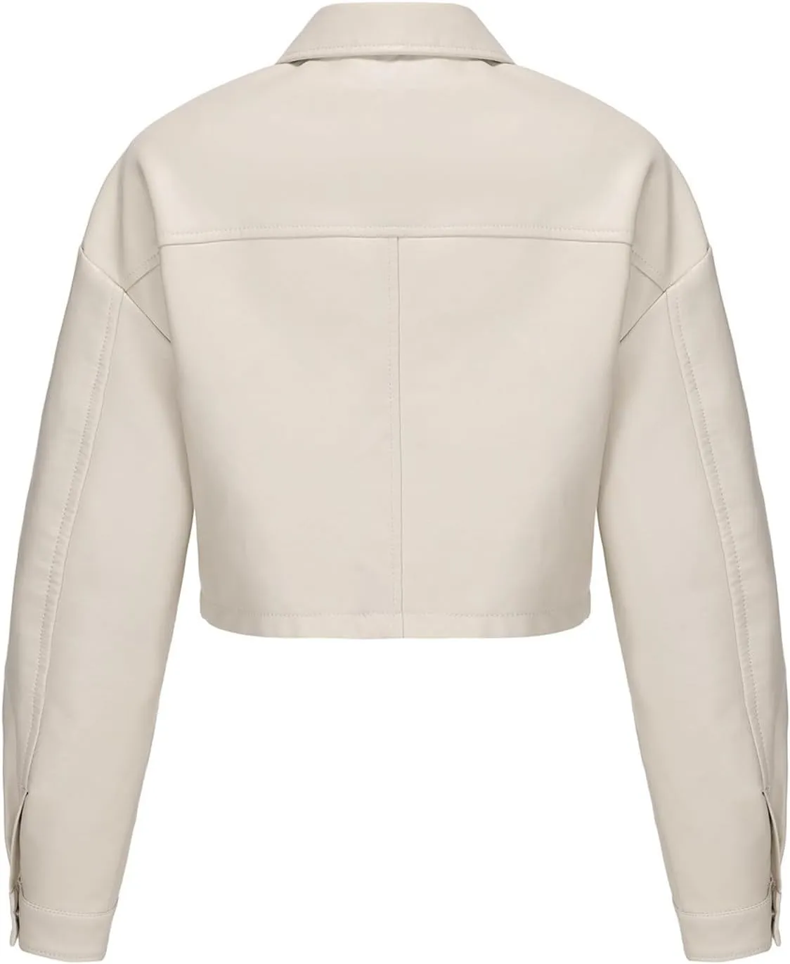Women's Solid Color Casual Long Sleeved Single Breasted Short Lapel Leather Jacket Jacket Jacket Womens Vest Coat